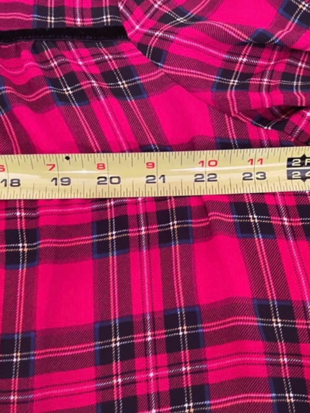 J. Crew Red Plaid Ruffle-Neck Long-Sleeve Blouse Size XXL - Picture 5 of 7